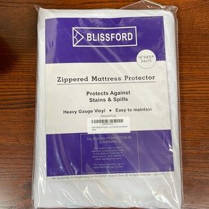 Blissford Plastic Mattress Protector Zippered,  Full, Waterproof Vinyl 16” Deep